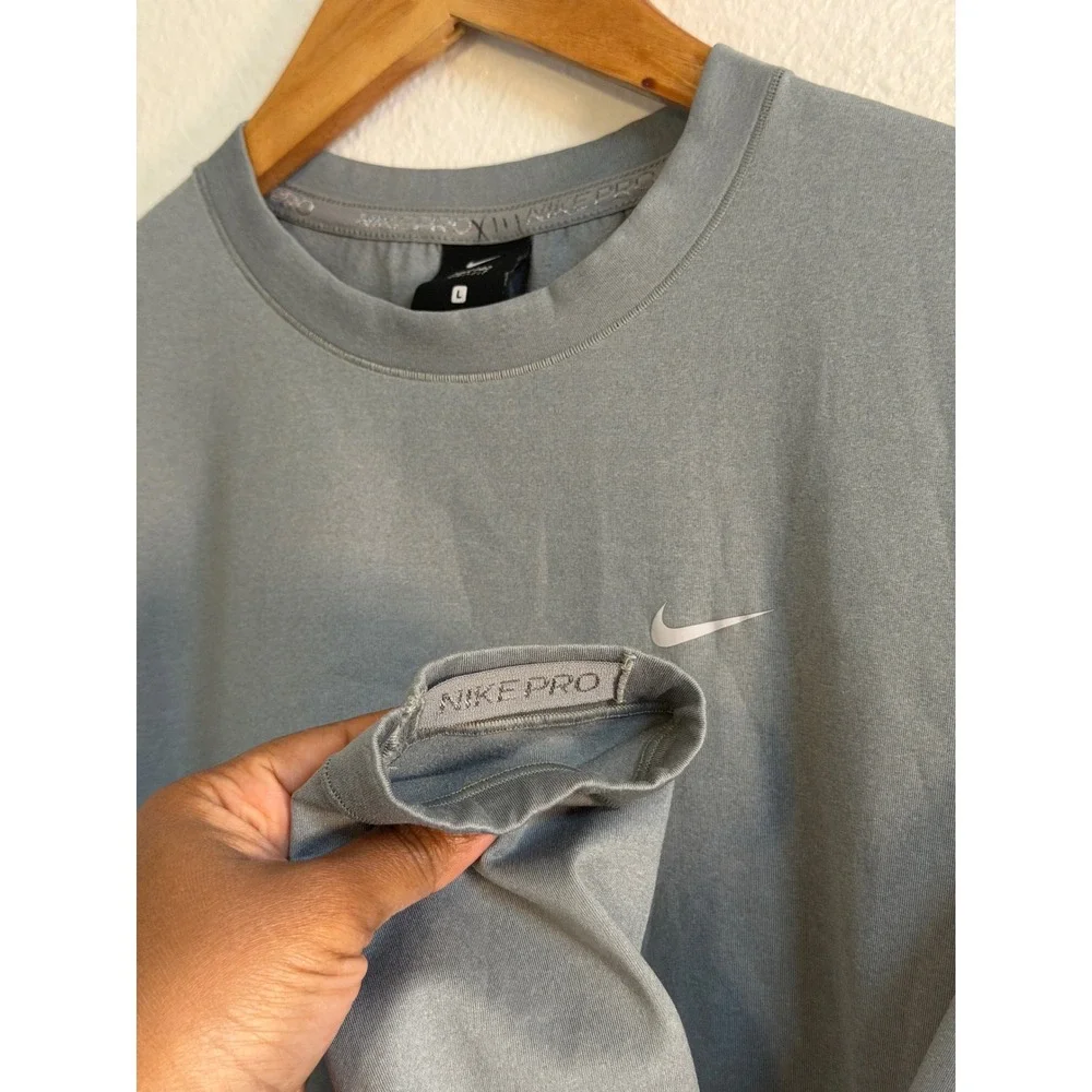 Nike Pro Warm Dri-FIT Long Sleeve Training Top Grey Mens L Athleticwear Gorpcore